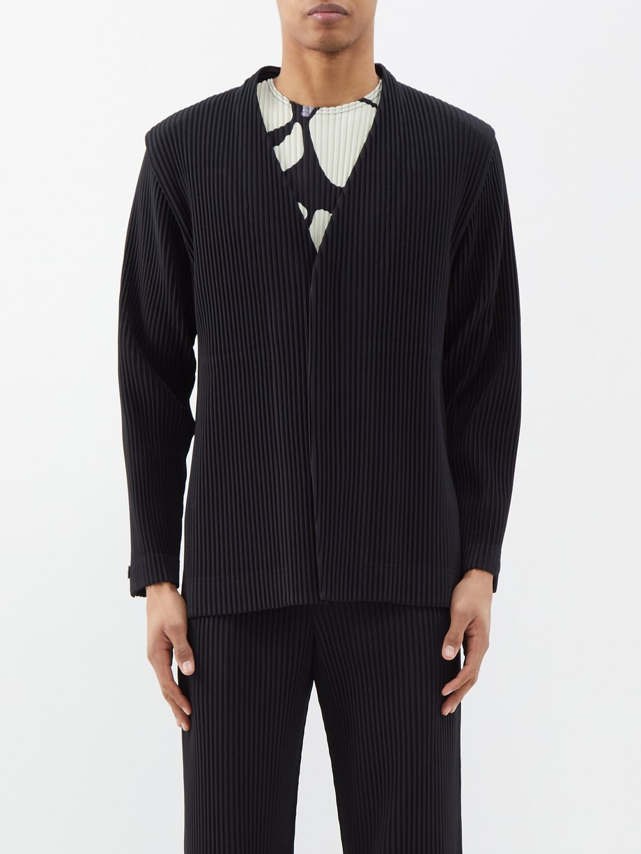 Homme Plissé Issey Miyake オムプリッセ イッセイ ミヤケ Technical-pleated suit jacket ...