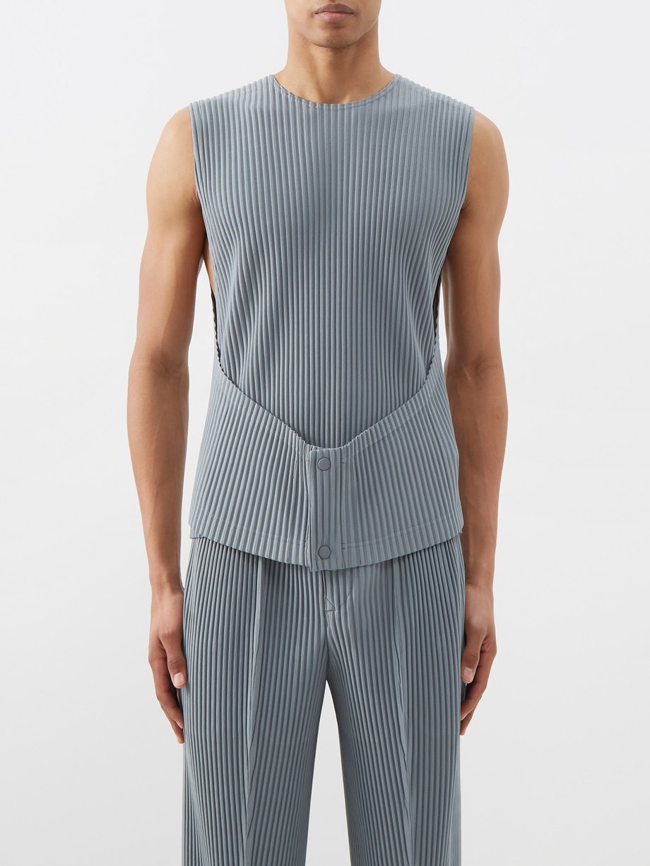 Technical-pleated tank top