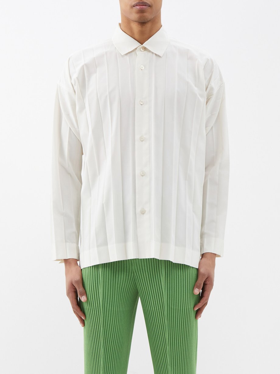 White Technical-pleated shirt | Homme Plissé Issey Miyake