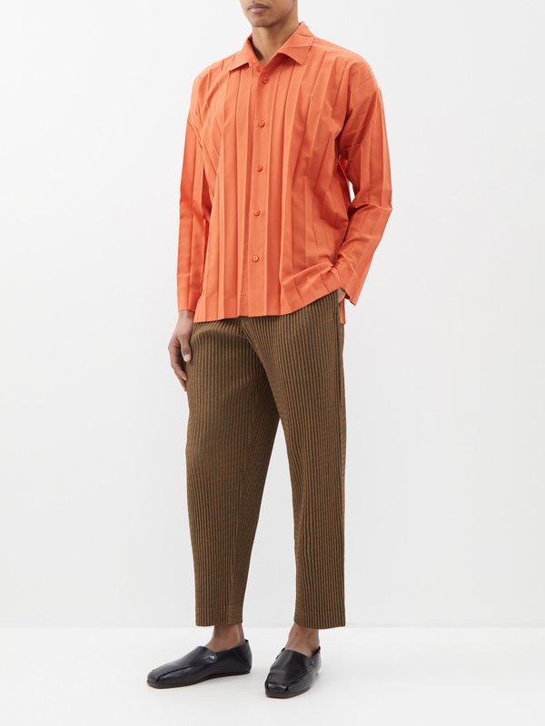 Orange Technical-pleated shirt  Homme Plissé Issey Miyake