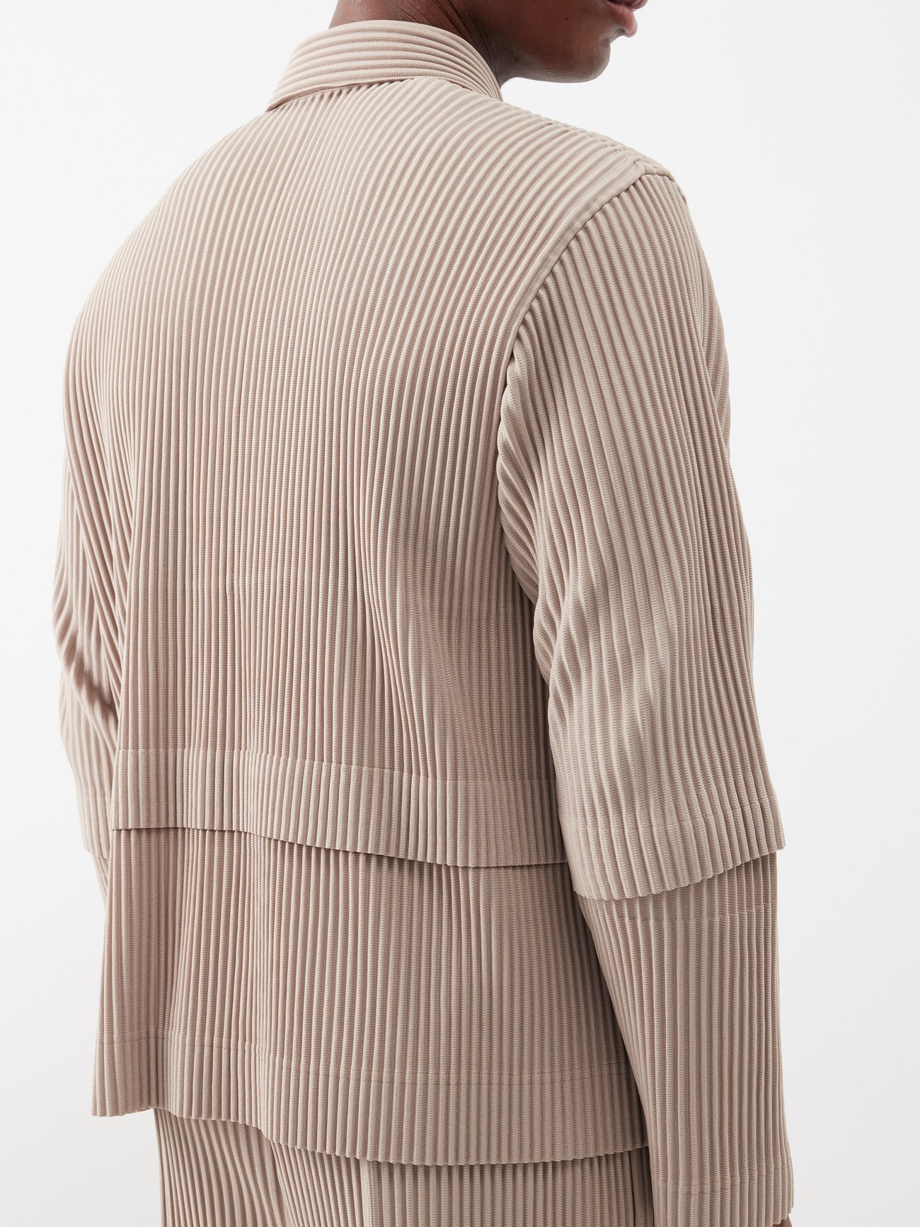 Beige Technical-pleated jacket | Homme Plissé Issey Miyake