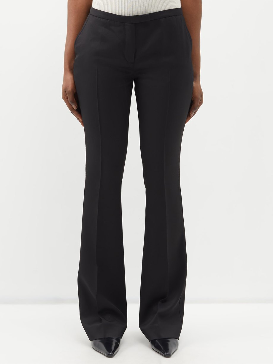 Black Piera low-rise crepe tailored trousers | Acne Studios ...
