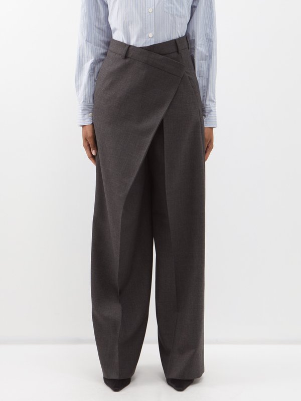 Acne Studios Poffee asymmetric-front tailored wide-leg trousers