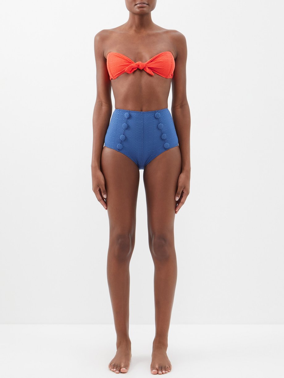 Lisa Marie Fernandez Poppy high-waist seersucker bikini