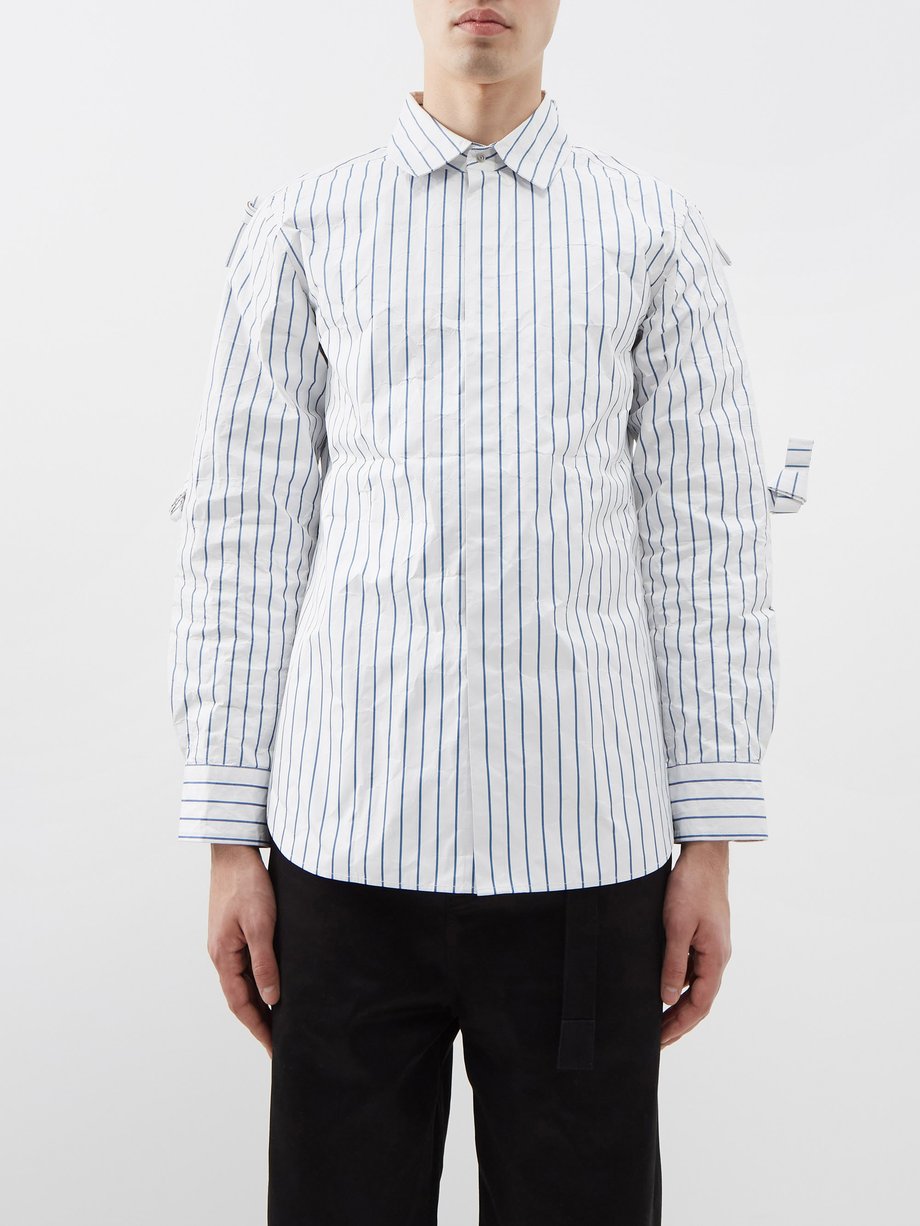 White Metal striped crinkled shirt, Craig Green
