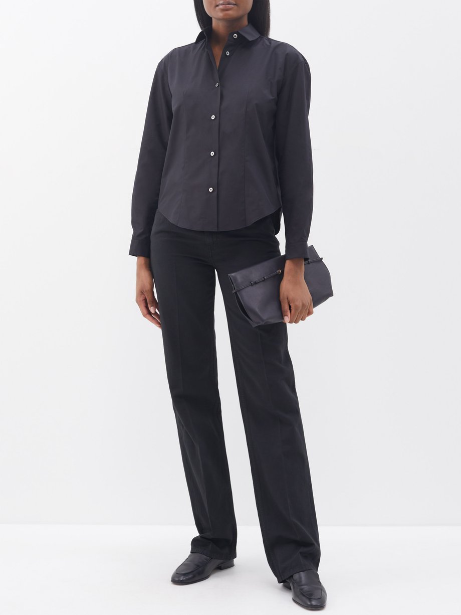 Black Baltica cotton-poplin shirt, The Row