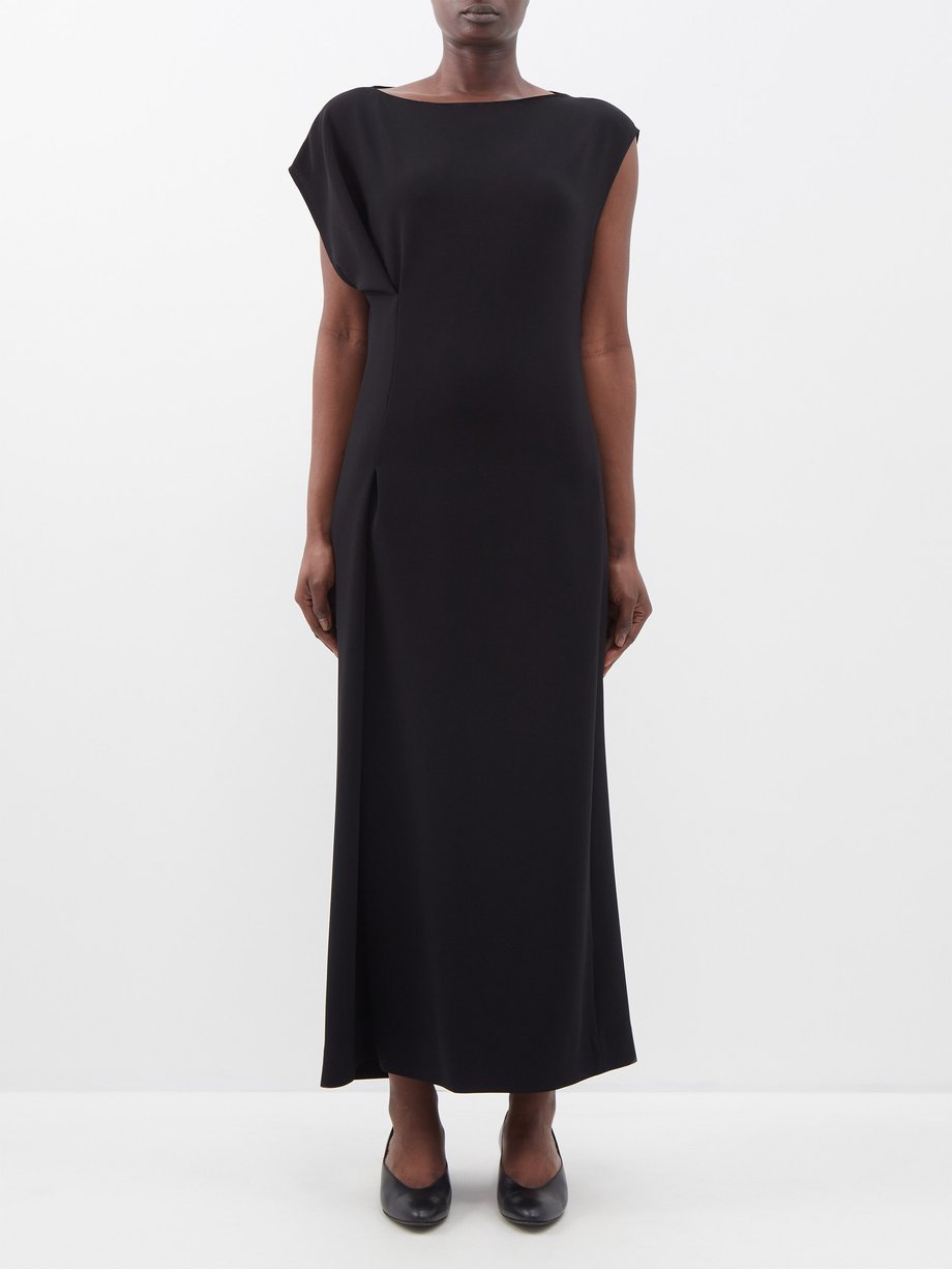 Black Blathine cap-sleeve cady maxi dress | The Row | MATCHES UK