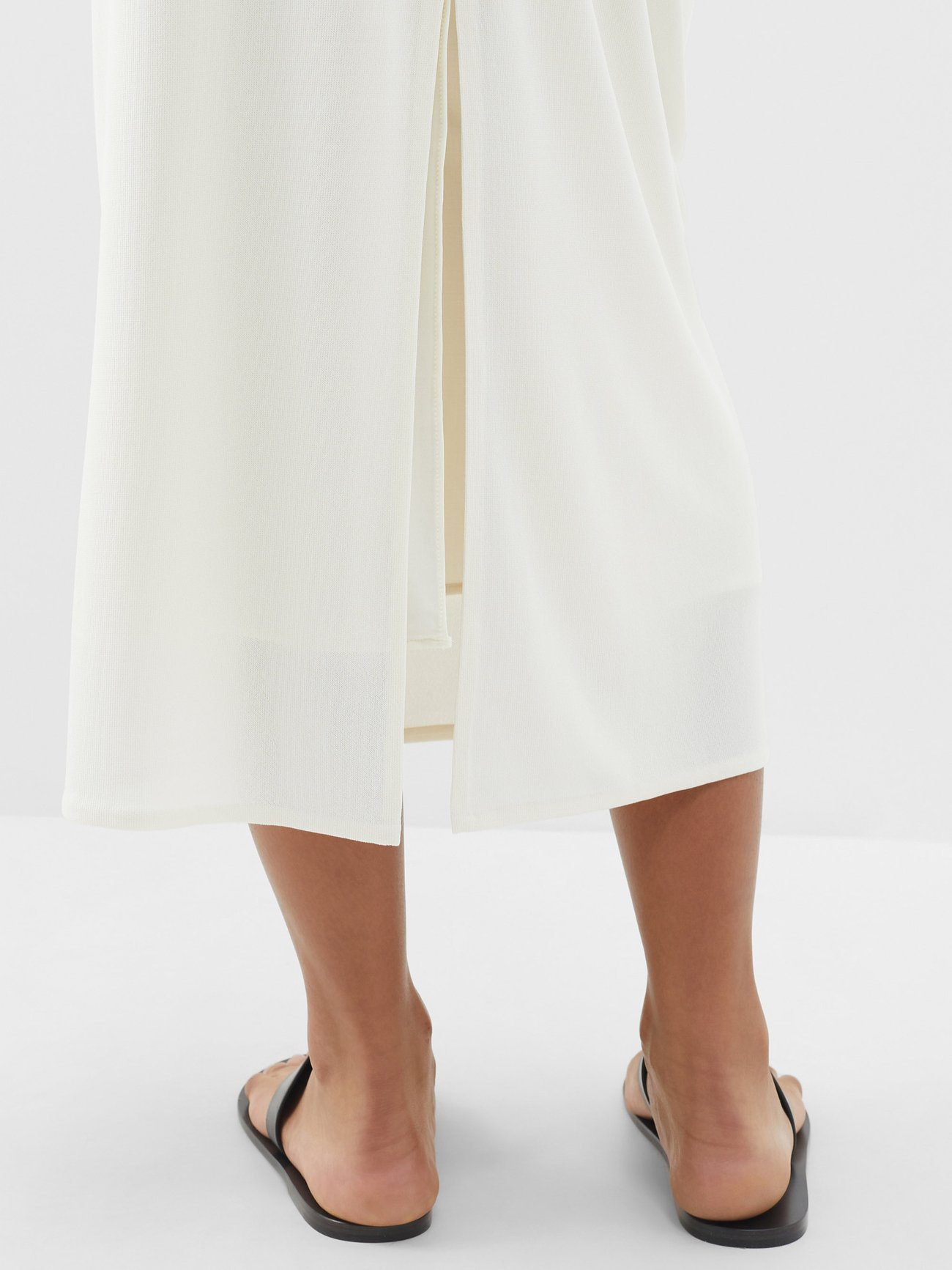 The Row Isidro Ribbed Stretch-jersey Midi Skirt - Women - White Skirts - L