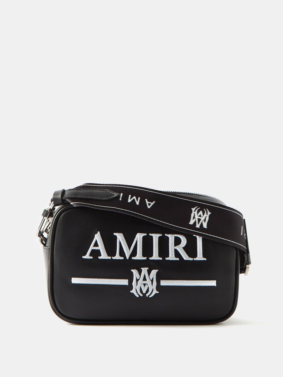 Black Logo-embroidered leather cross-body bag | Amiri | MATCHESFASHION UK