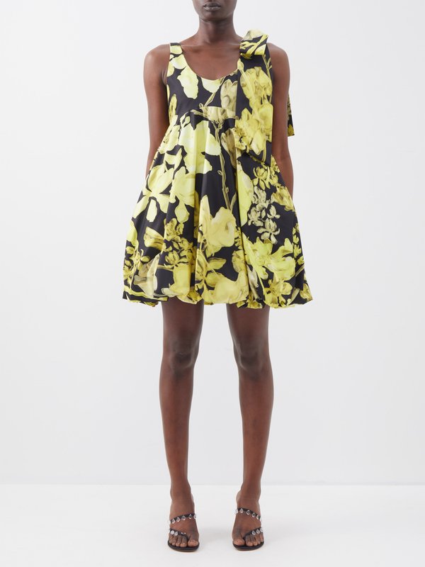 Black Sue azalea-print twill mini dress | Kika Vargas | MATCHES UK