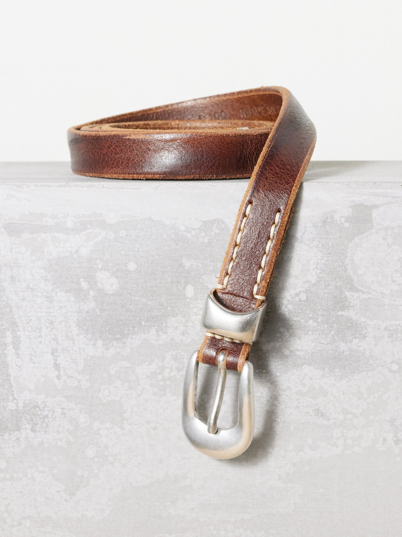 Brown Distressed-leather belt | Our Legacy | MATCHES UK