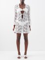 White Alesso paisley guipure-lace mini dress | Dodo Bar Or