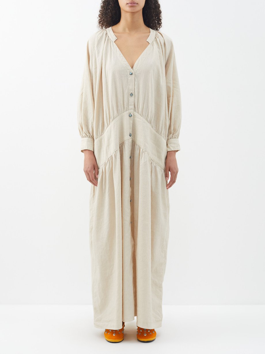 White Violet button-front linen-blend maxi dress | Fortela | MATCHES UK