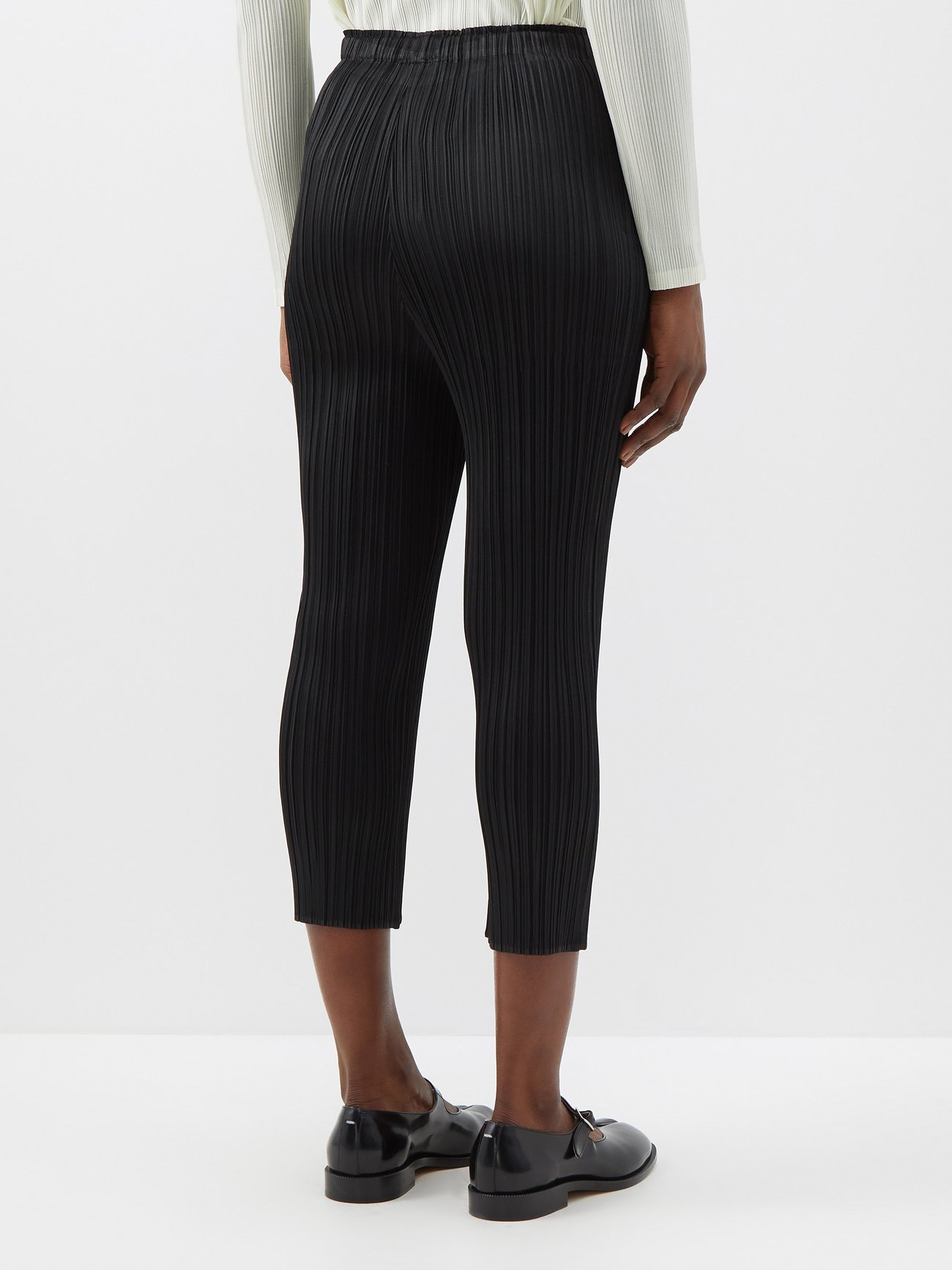 Pleats Please Issey Miyake Cropped technical-pleated trousers