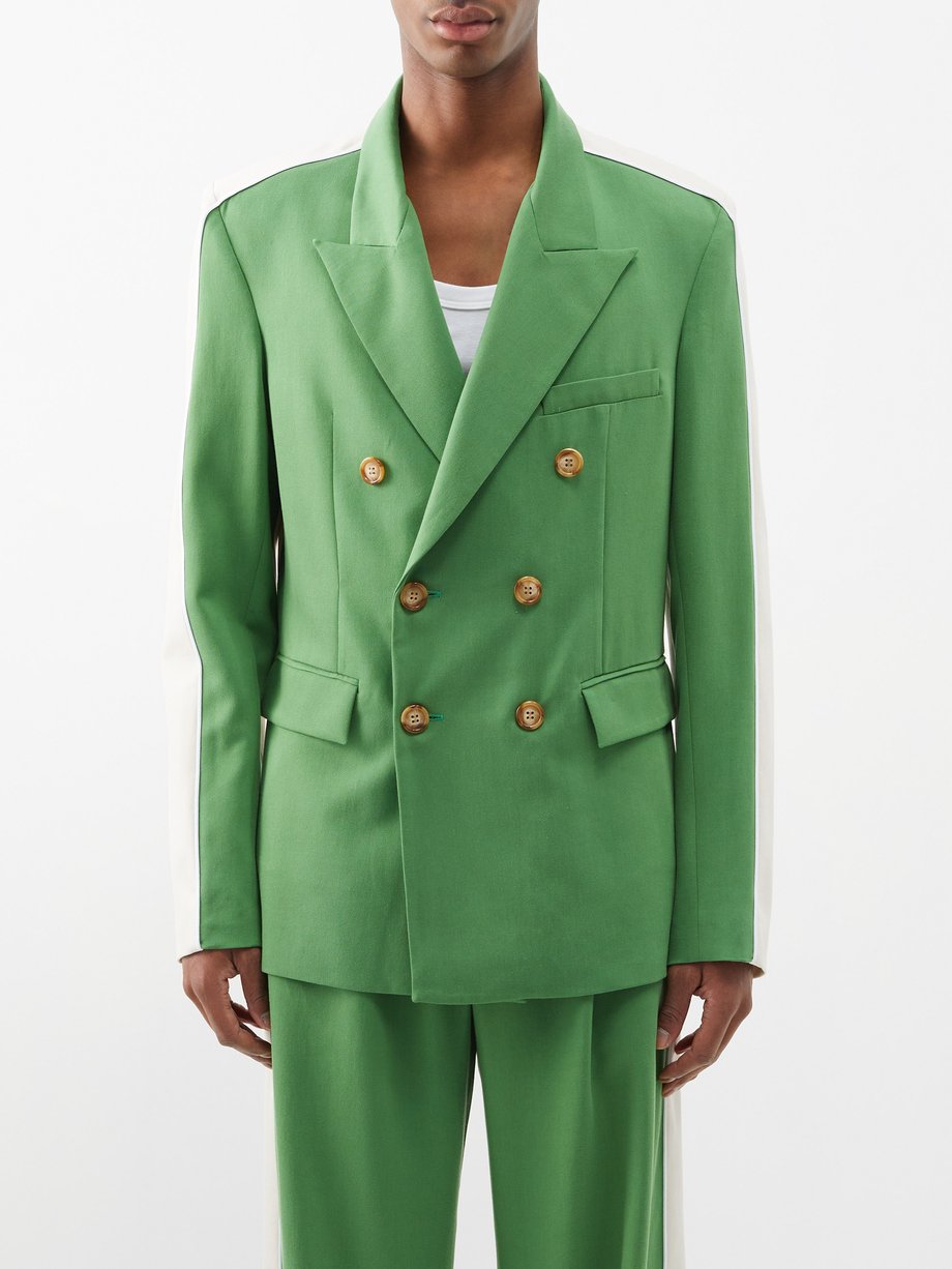Green Grove double-breasted Tencel suit jacket | Ahluwalia | MATCHES UK