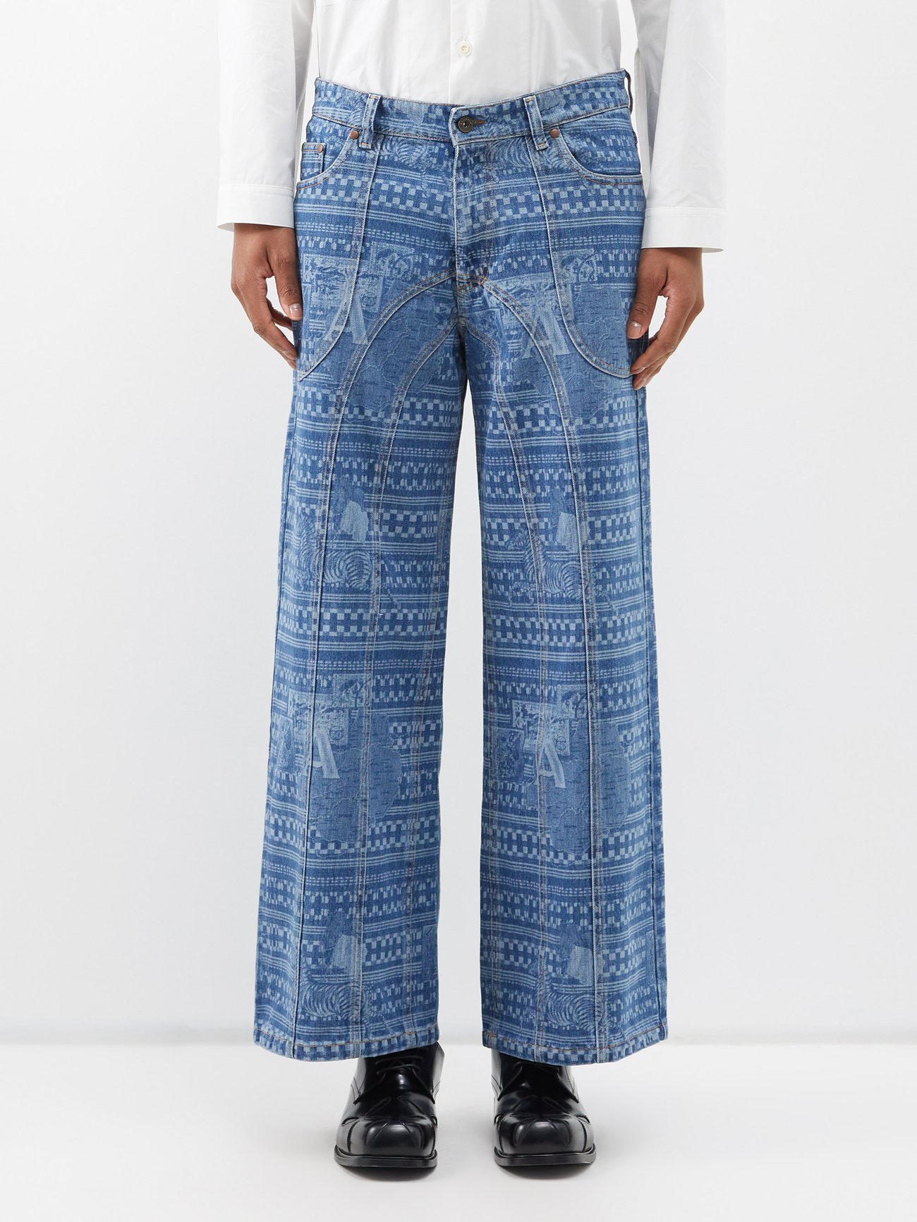 Ahluwalia All-Over Logo-Pattern Jeans