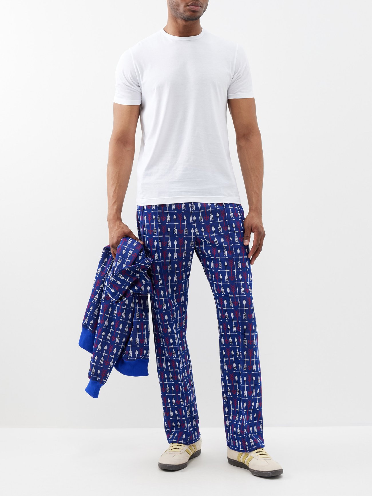 Arrow-jacquard track pants