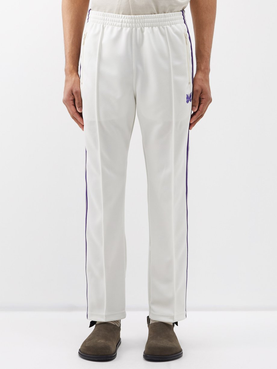 White Butterfly-embroidered jersey track pants | Needles ...