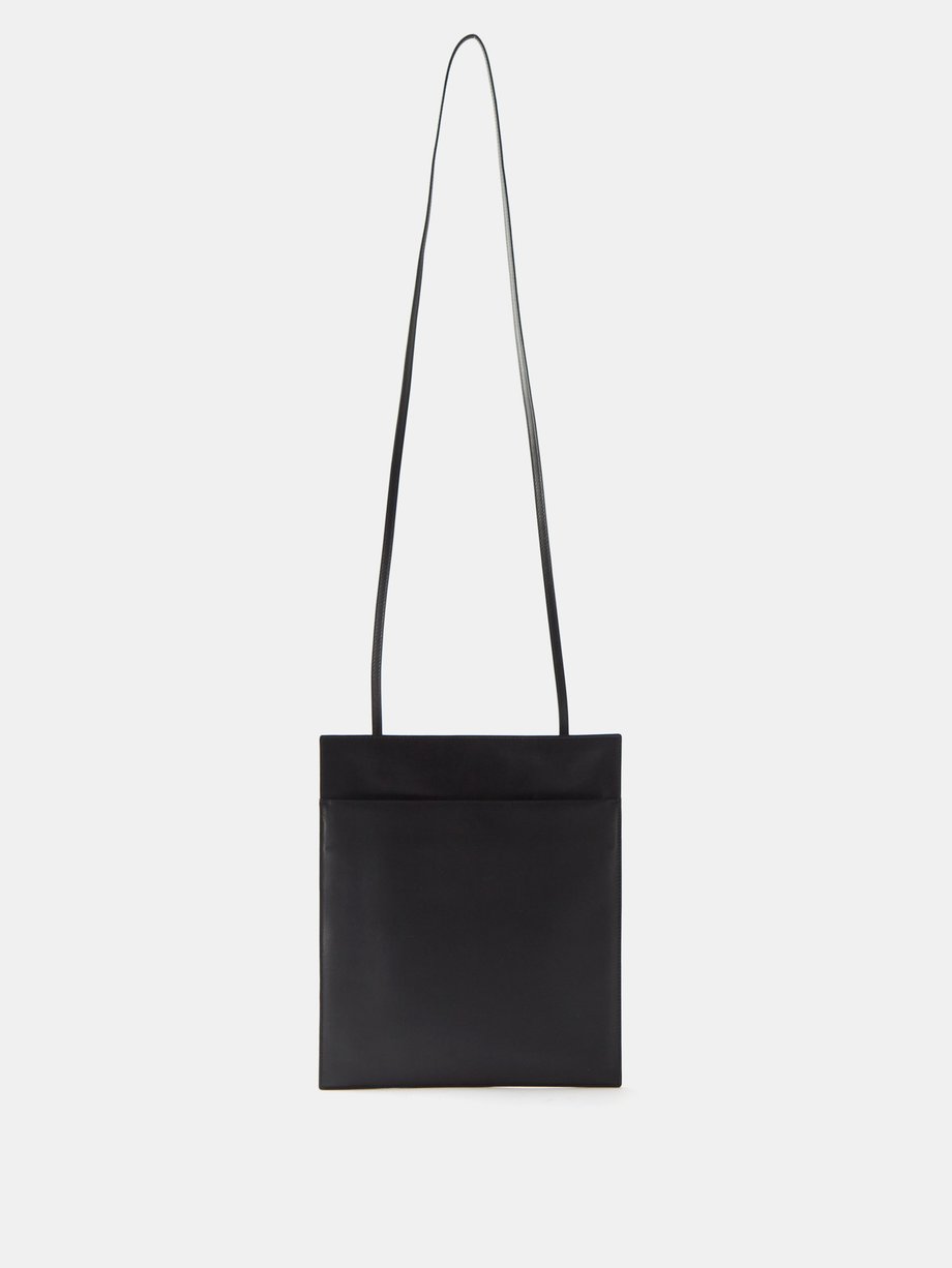 Black Large leather cross-body bag | The Row | MATCHES UK