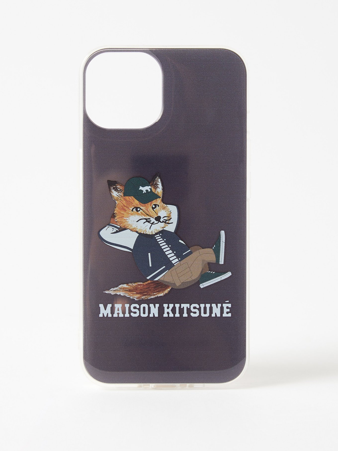 Dressed Fox-print rubber iPhone 14 case | Maison Kitsuné