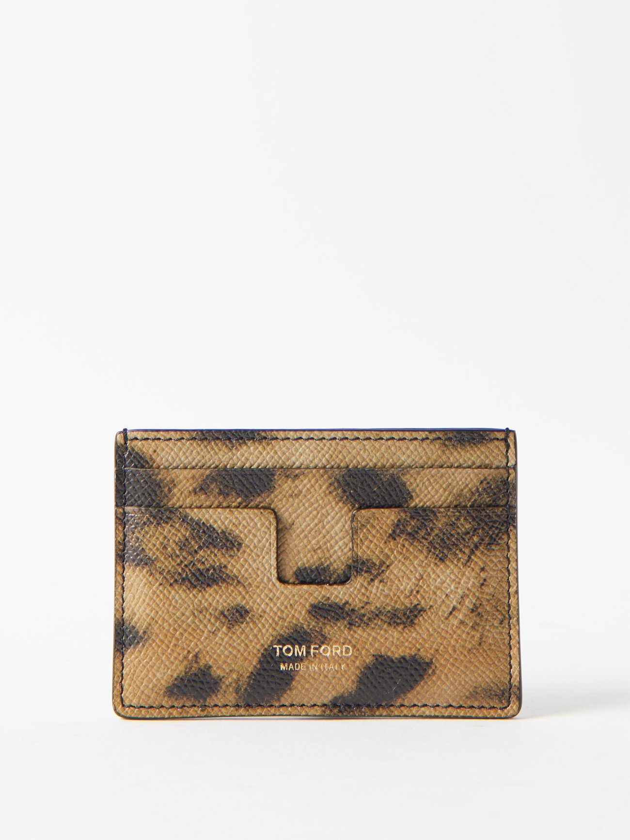 Black T-Line logo-print leather cardholder | Tom Ford | MATCHESFASHION US