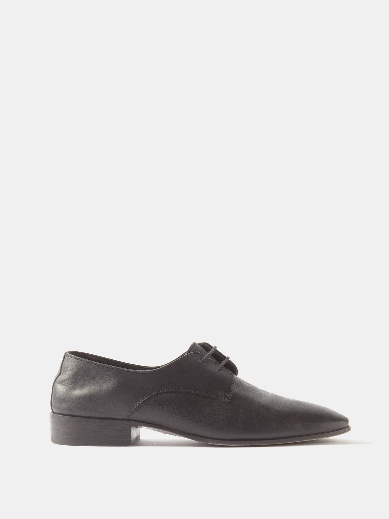 Dylan square-toe grained-leather shoes