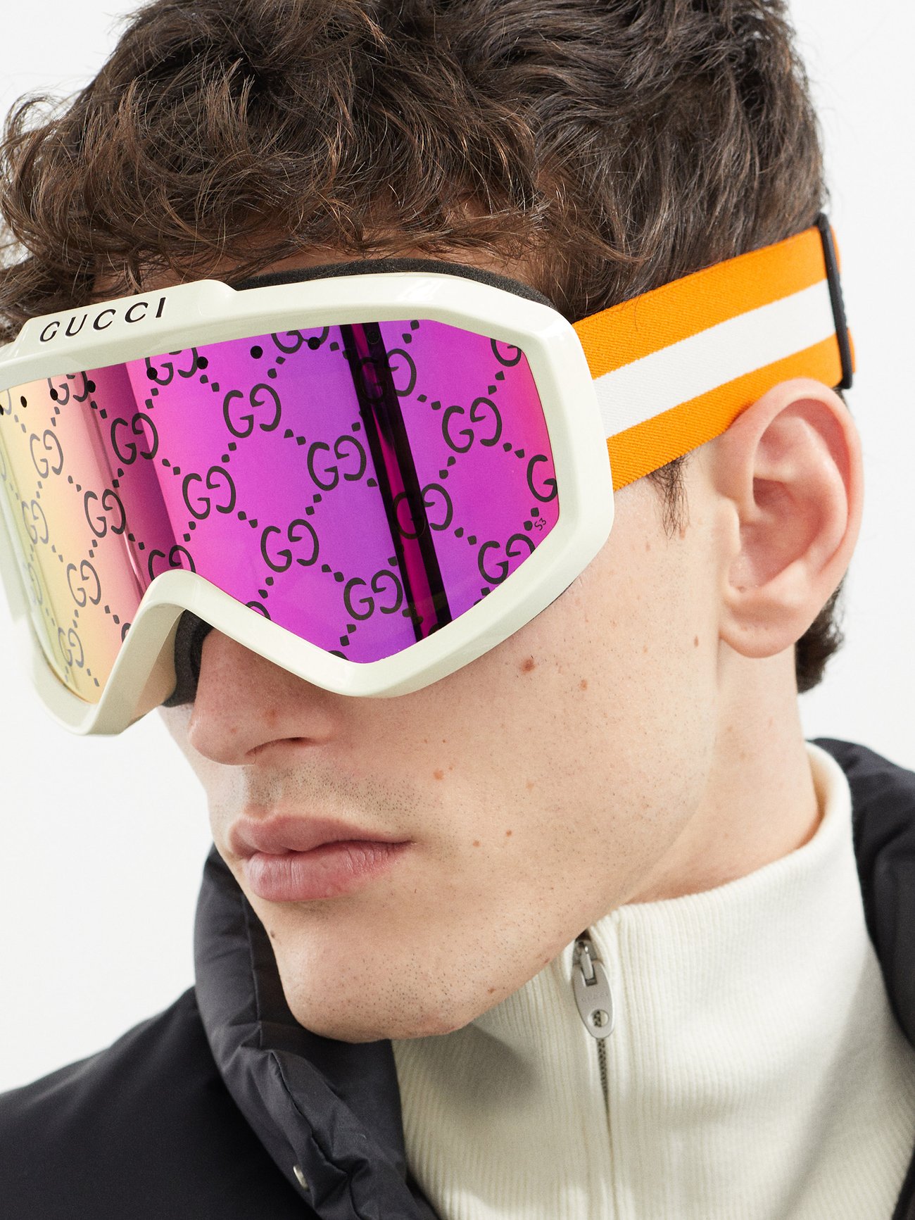 Gucci monogram-print Ski Goggles - Pink