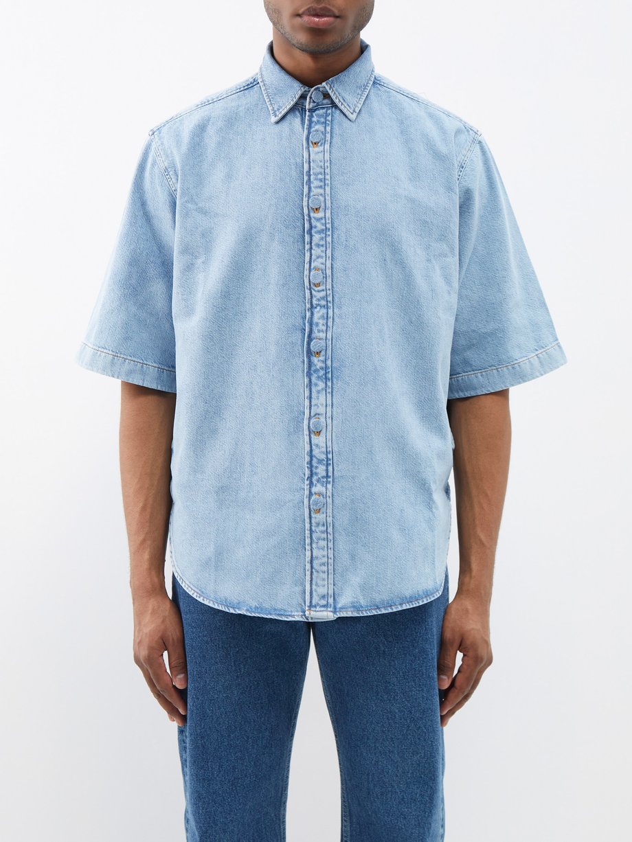 Santropi short-sleeved denim shirt