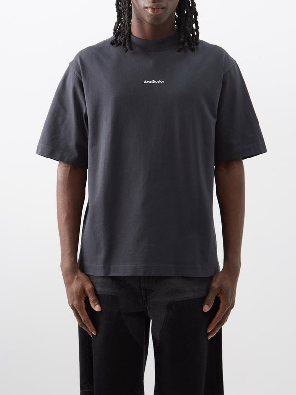 Black Extorr logo-print cotton-jersey T-shirt | Acne Studios | MATCHES UK