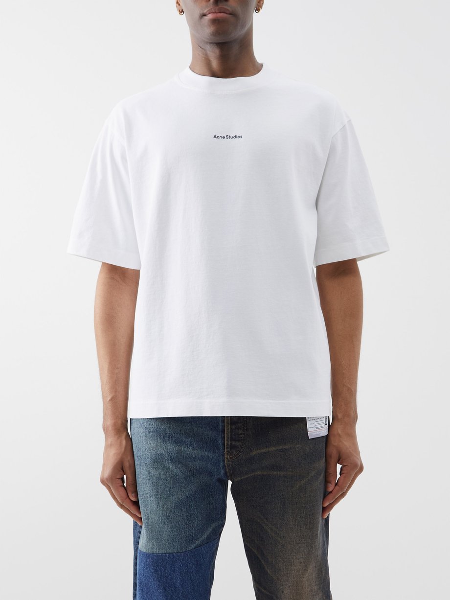 White Extorr logo-print cotton-jersey T-shirt | Acne Studios | MATCHES UK