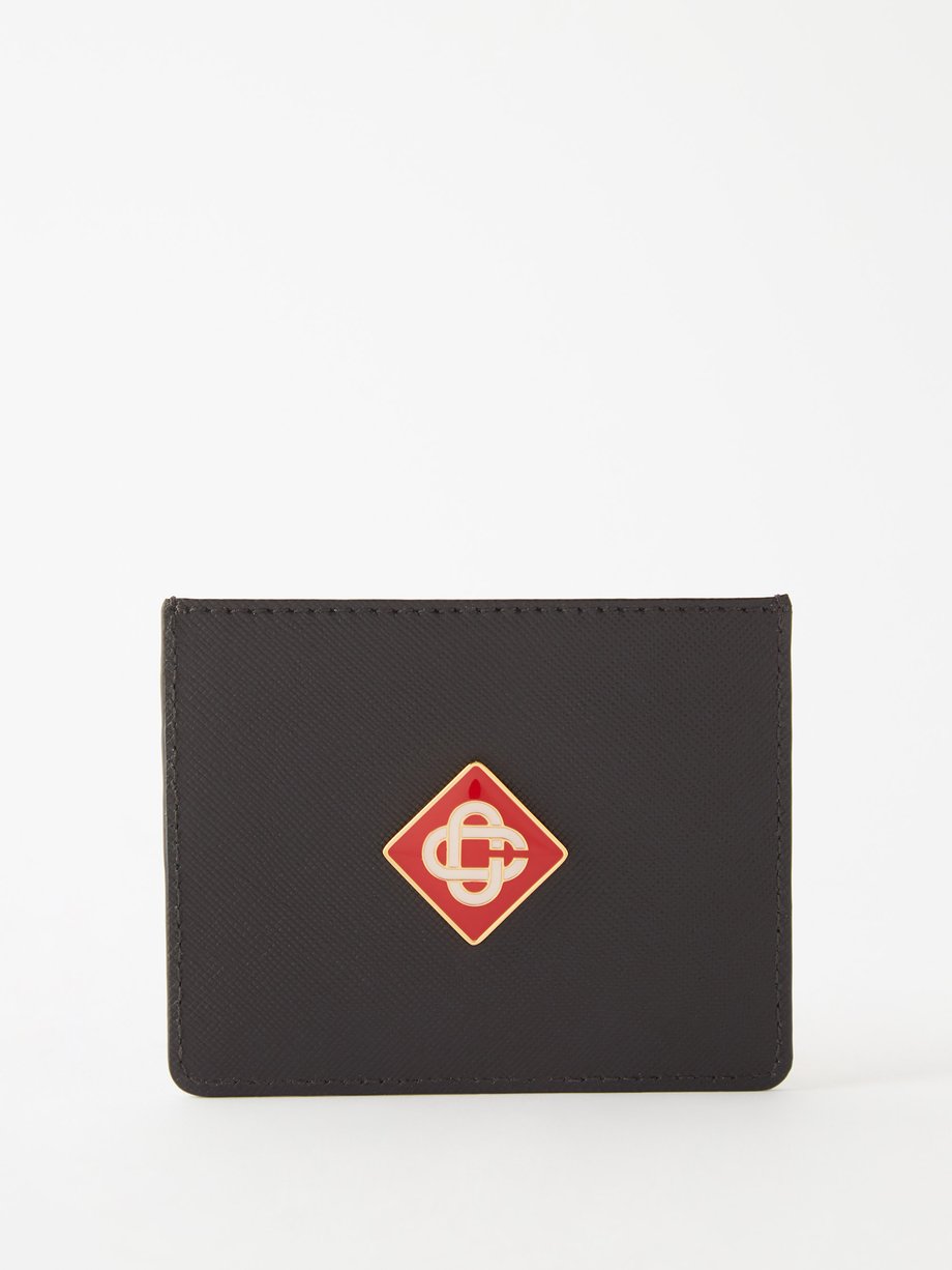 Valentino Black and Red Valentino Garavani Logo Patch Card Holder