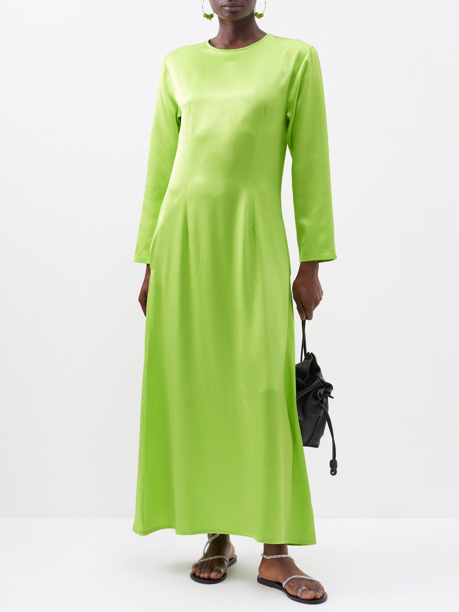 Jodie long sleeved silk maxi dress video