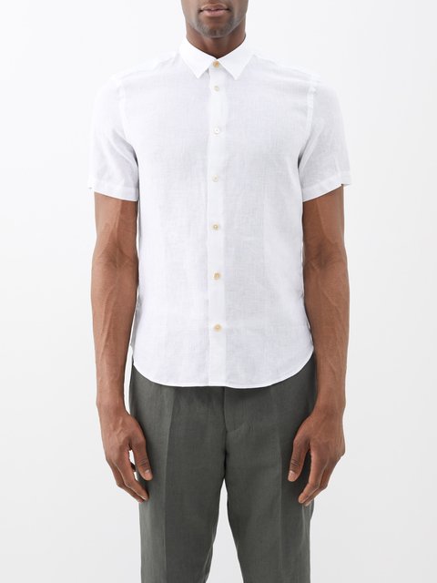 White Point-collar linen shirt, Paul Smith