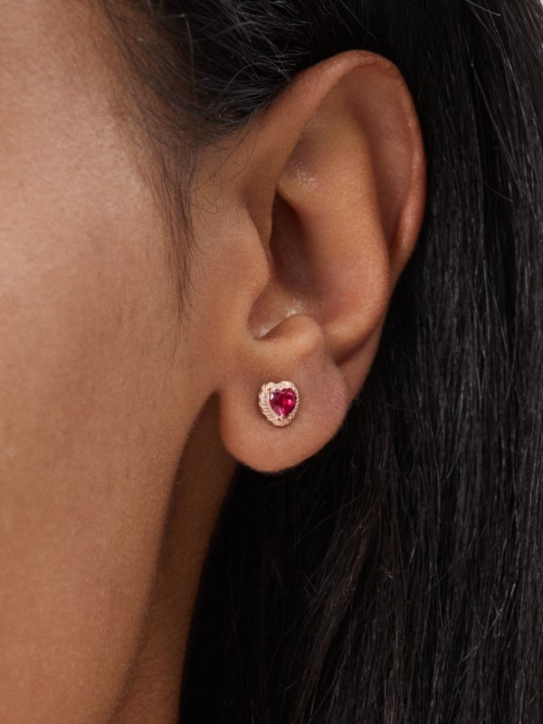 Alison Lou Ruby & 14kt gold single earring