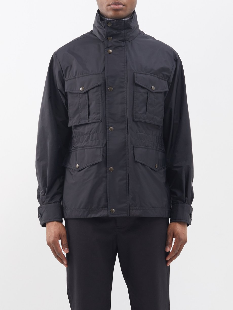 Black Okab patch-pocket nylon field jacket | Moncler | MATCHES UK