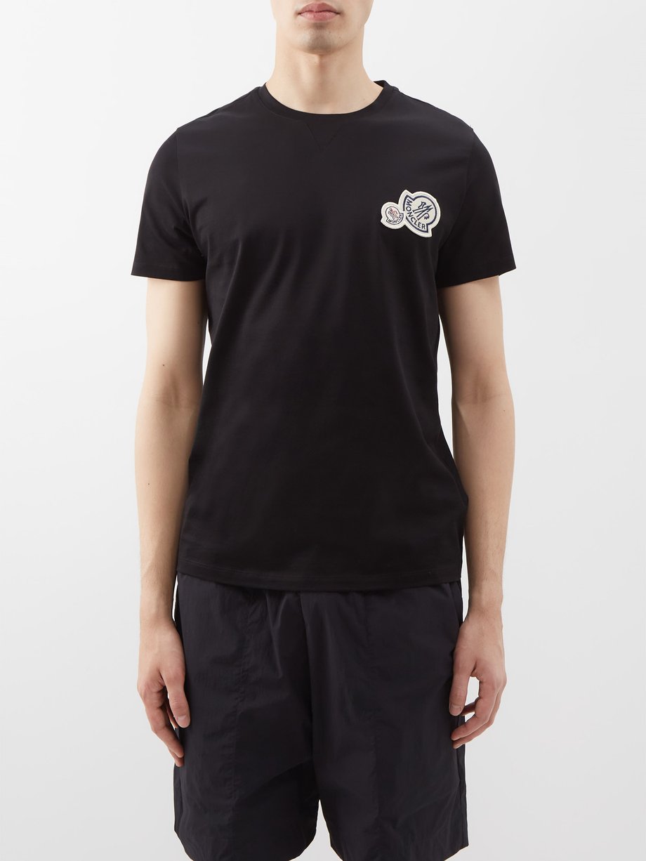 Black Logo-patch cotton-jersey T-shirt | Moncler | MATCHESFASHION UK