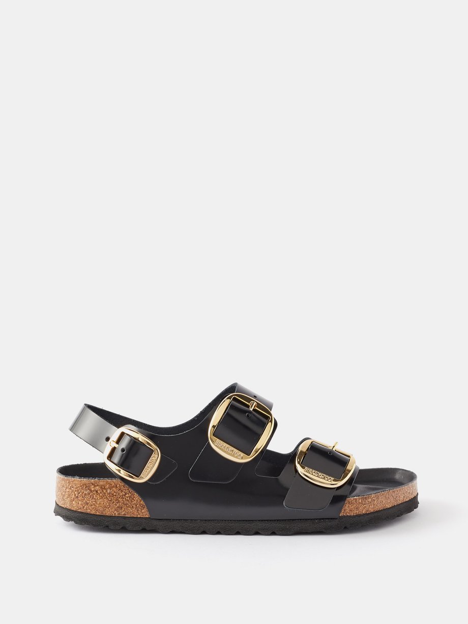 Black Milano leather sandals | Birkenstock | MATCHES UK