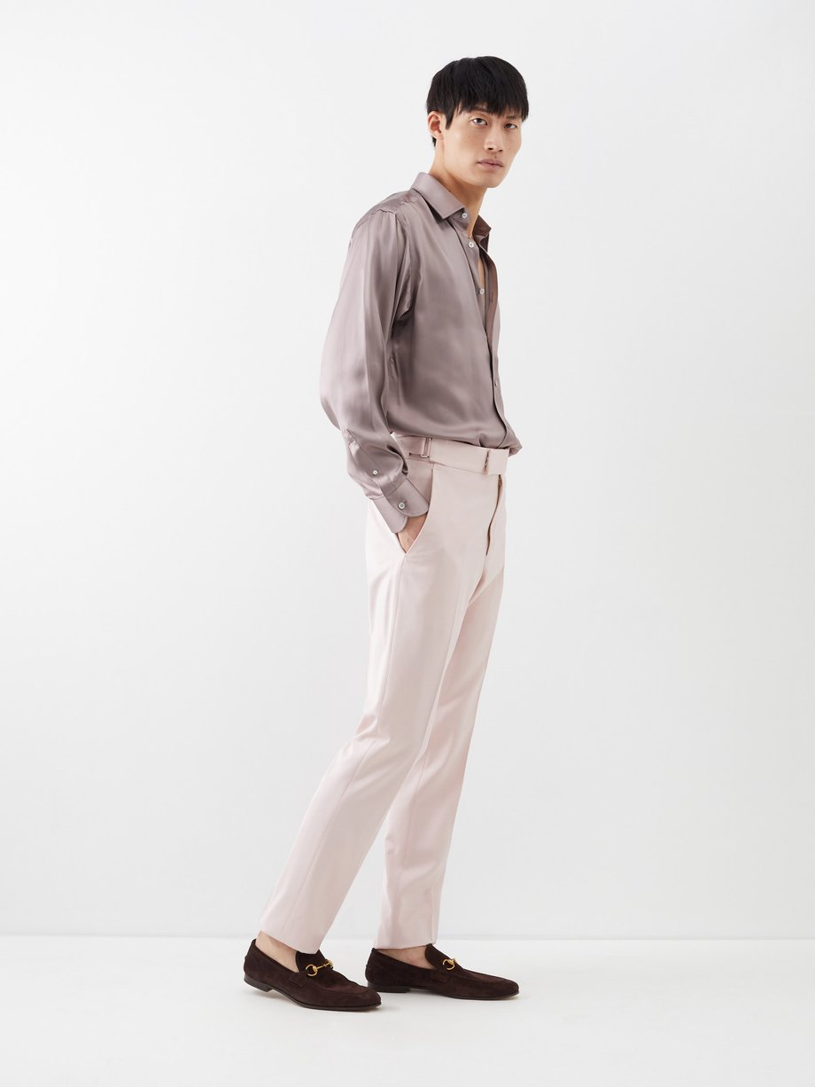 Pink Austin twill straight-leg trousers | Tom Ford | MATCHESFASHION UK