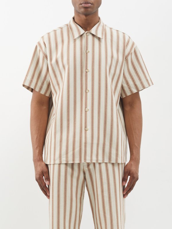 Commas Striped cotton-blend shirt