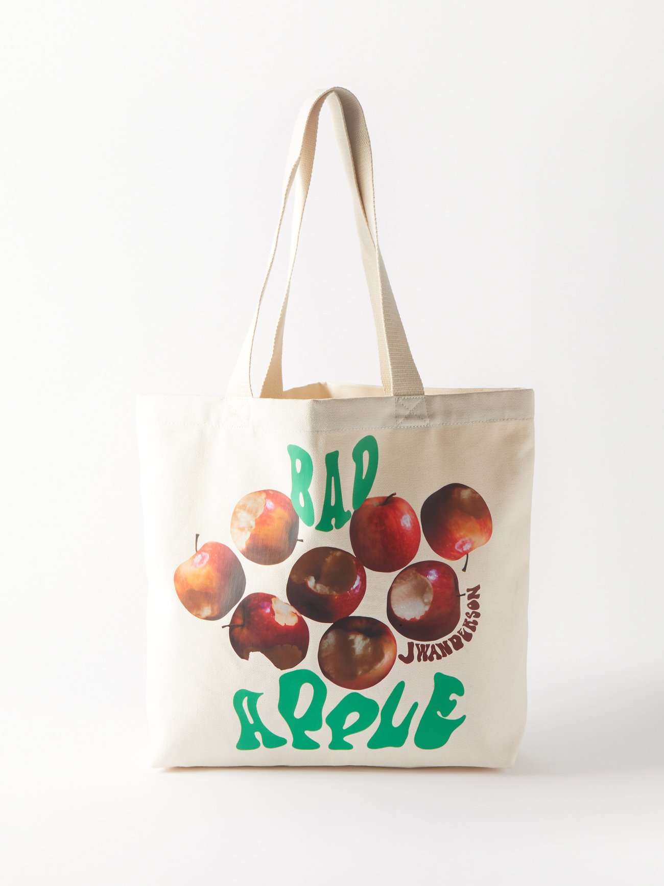 Bad Apple-print canvas tote bag, JW Anderson