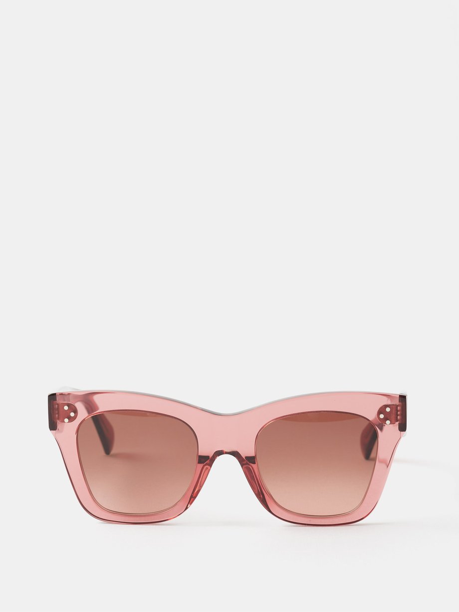 Pink Square acetate and metal sunglasses | Celine Eyewear ...