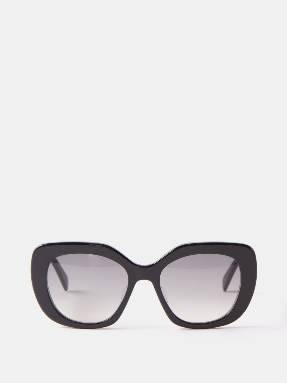 Celine Triomphe Cat-eye Acetate Sunglasses in Black