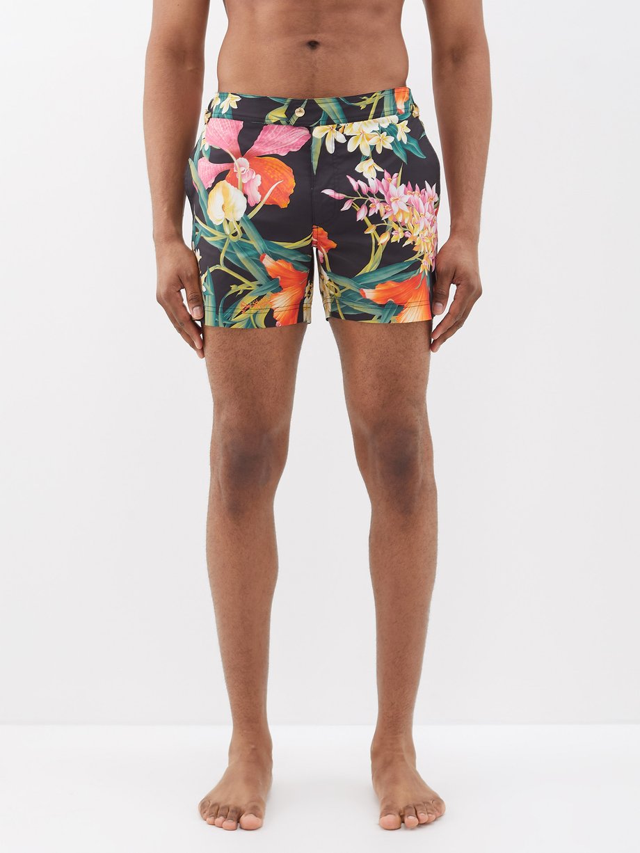 Black Floral-print swim shorts | Tom Ford | MATCHESFASHION US