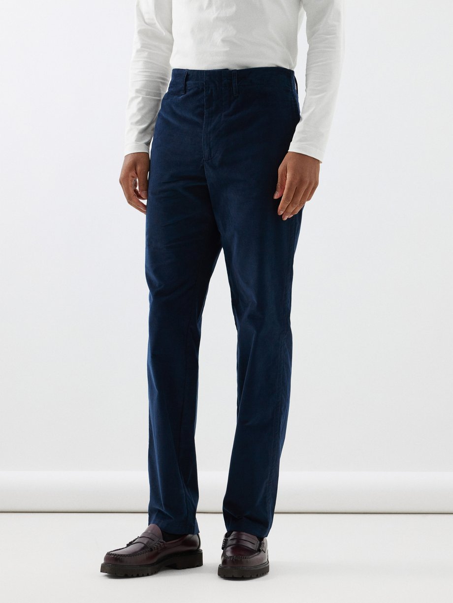 Men's Navy Cord Trousers | Double TWO