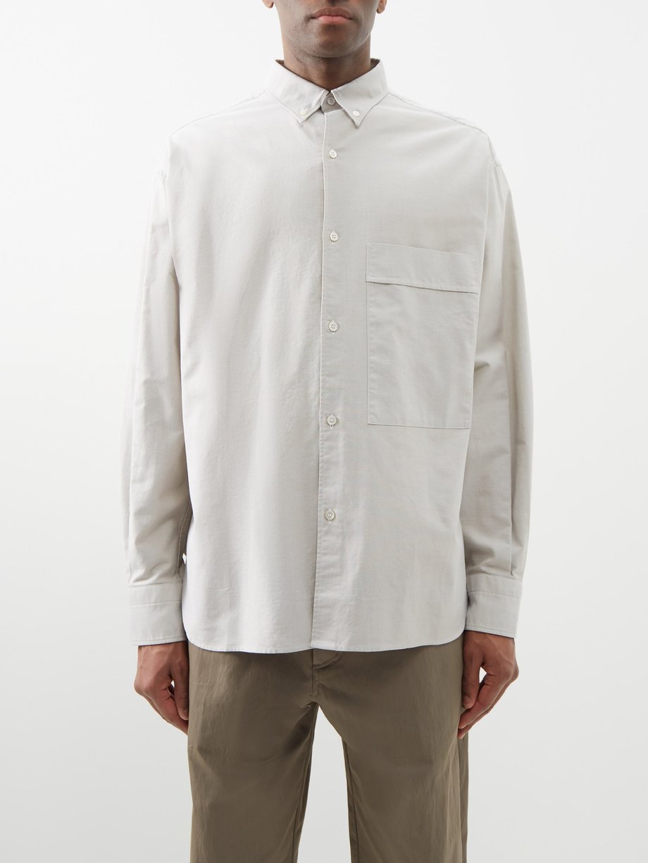Grey Keble patch-pocket cotton shirt | Studio Nicholson | MATCHES US