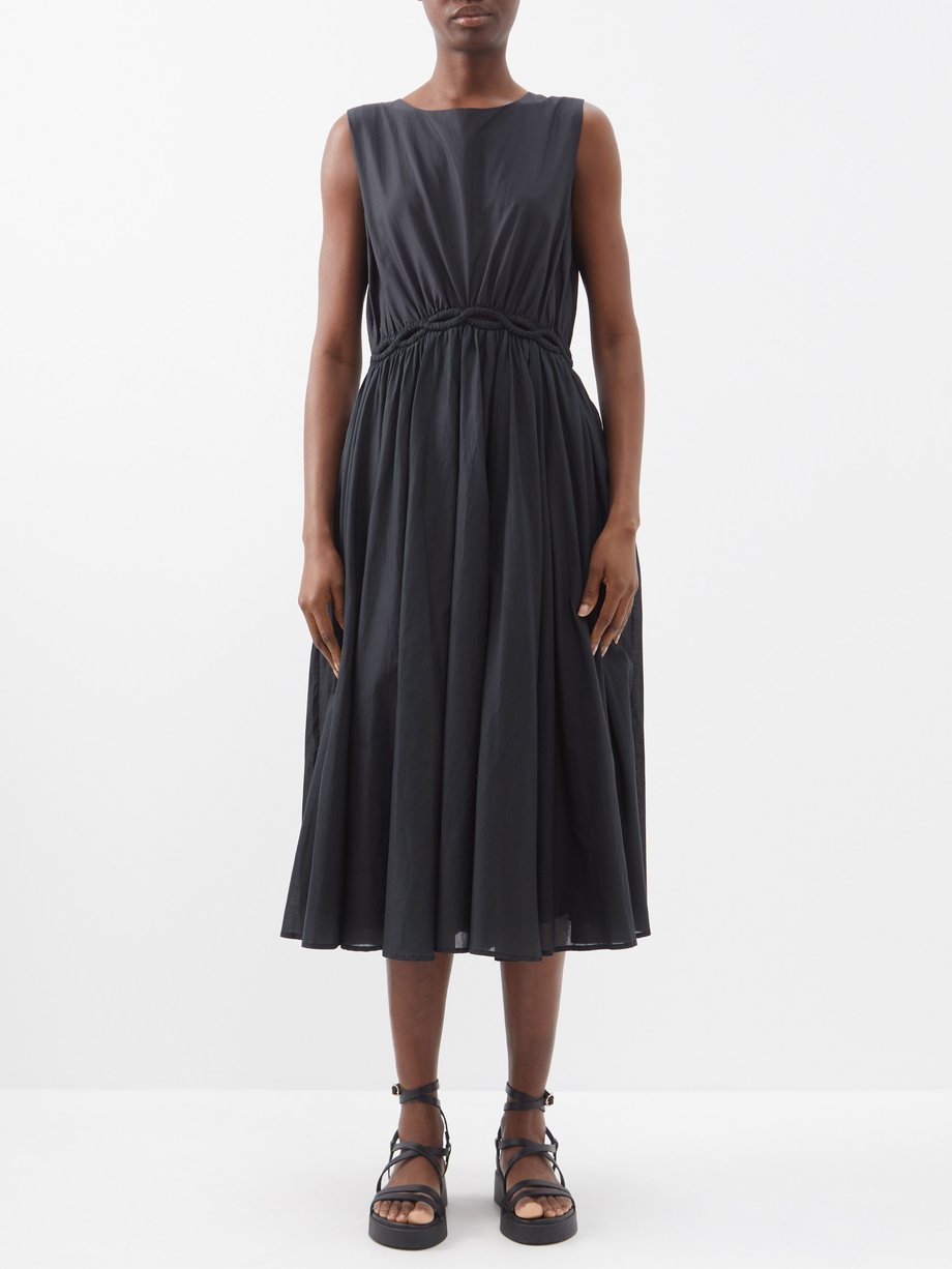 Black Eclipse pima cotton midi dress | Merlette | MATCHESFASHION US