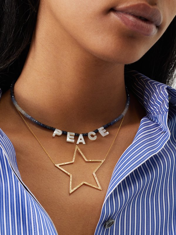 Roxanne First Peace sapphire, pearl & 14kt gold necklace