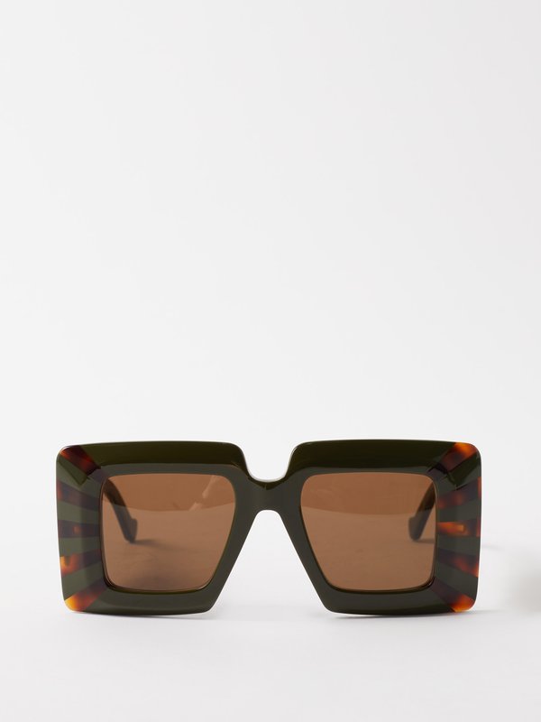 LOEWE Eyewear (LOEWE) Oversized square tortoiseshell-acetate sunglasses