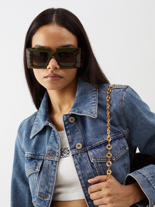 LOEWE Eyewear (LOEWE) Oversized square tortoiseshell-acetate sunglasses
