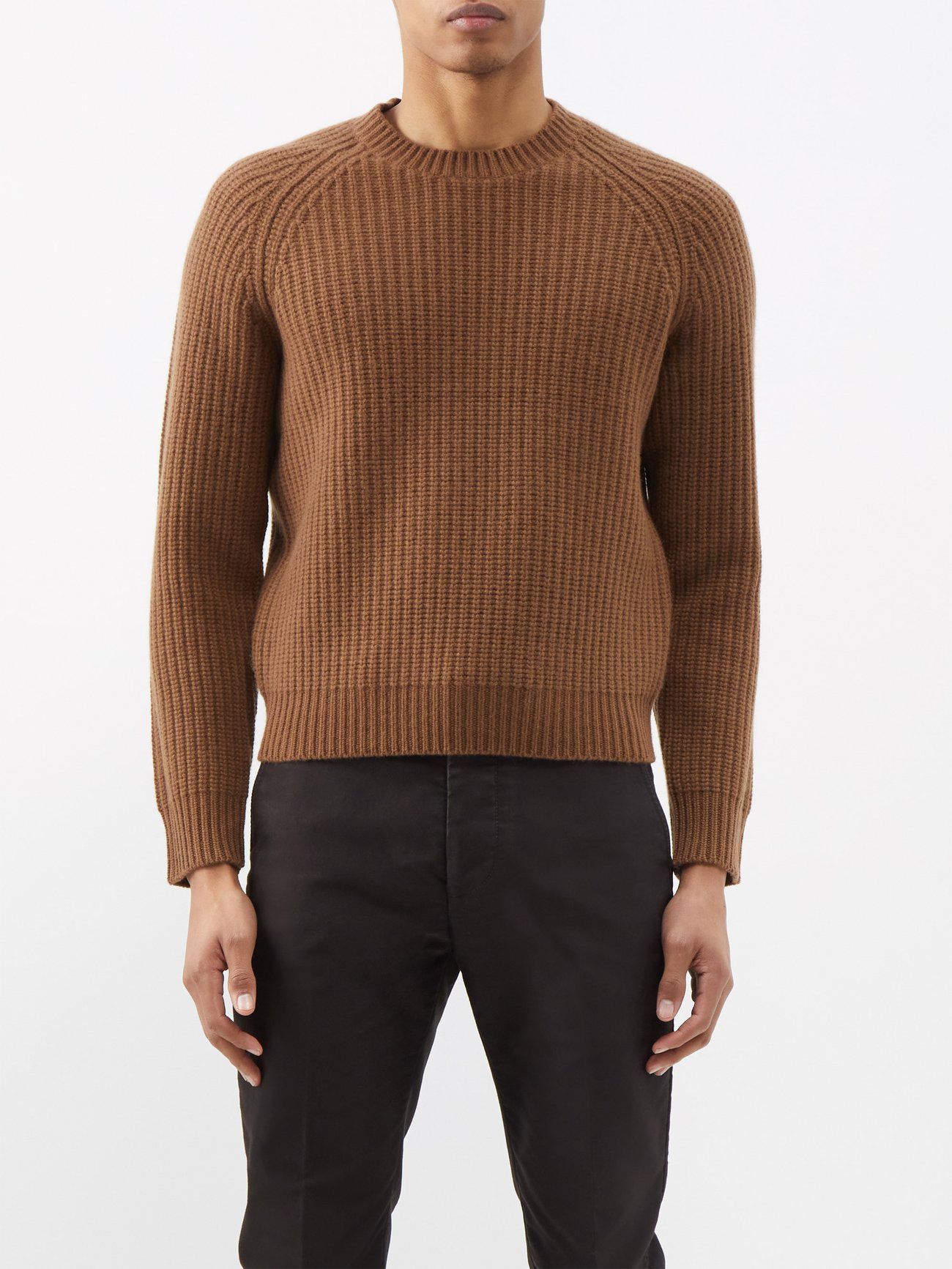 Brown Caleb rib-knit cashmere sweater | Nili Lotan | MATCHESFASHION US